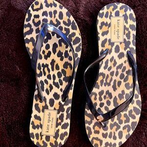 Kate Spade Leopard Print Thong Flip Flops